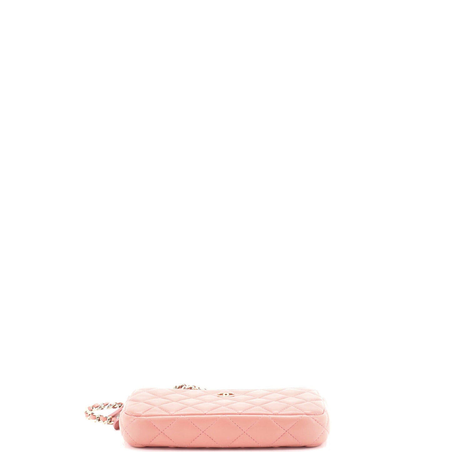Double Zip Clutch with Chain Quilted Lambskin