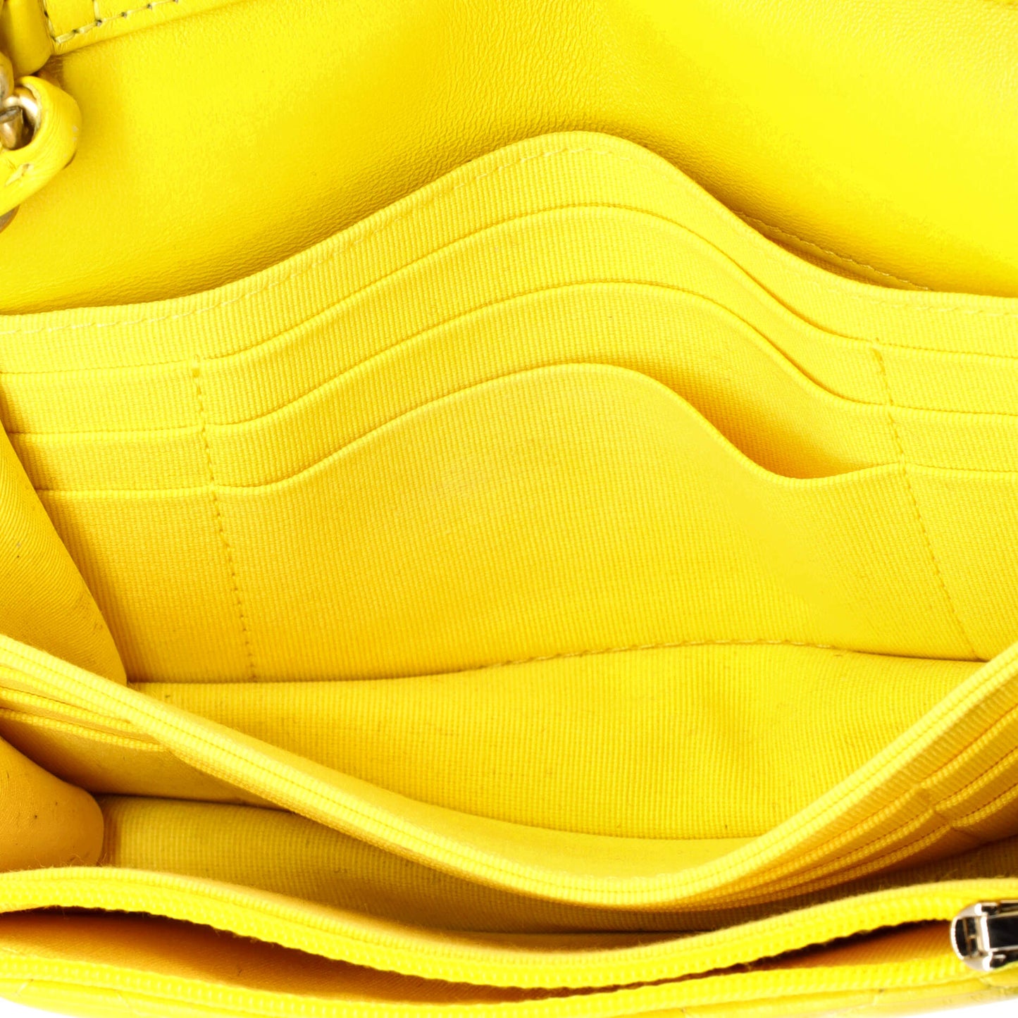 Lacquered Metal CC Clutch with Chain Quilted Lambskin