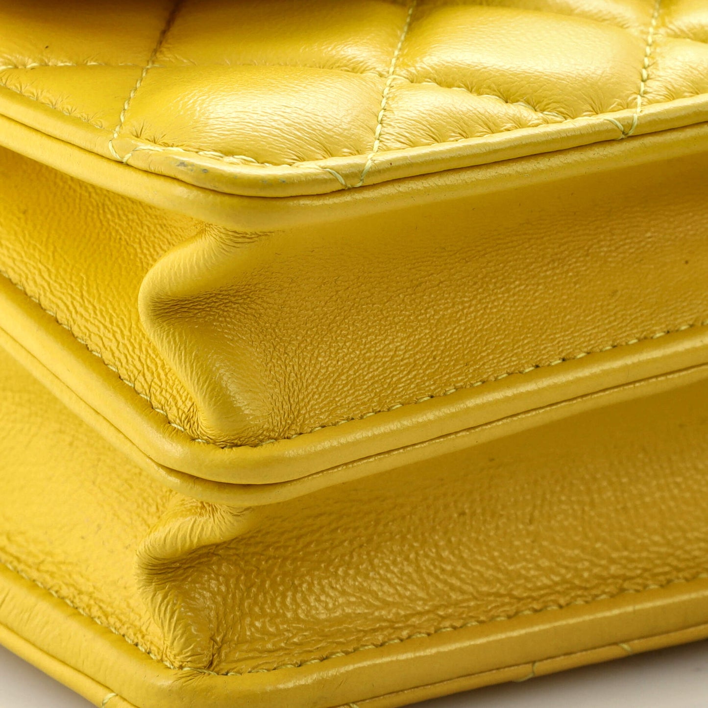 Lacquered Metal CC Clutch with Chain Quilted Lambskin