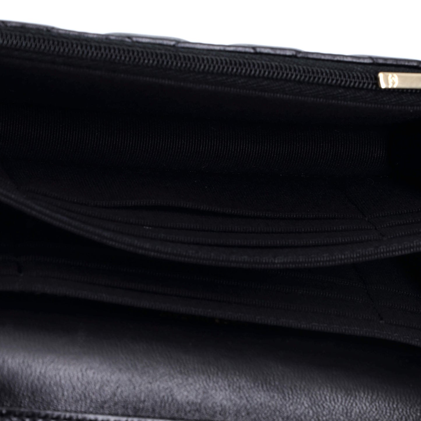 Lacquered Metal CC Clutch with Chain Quilted Lambskin