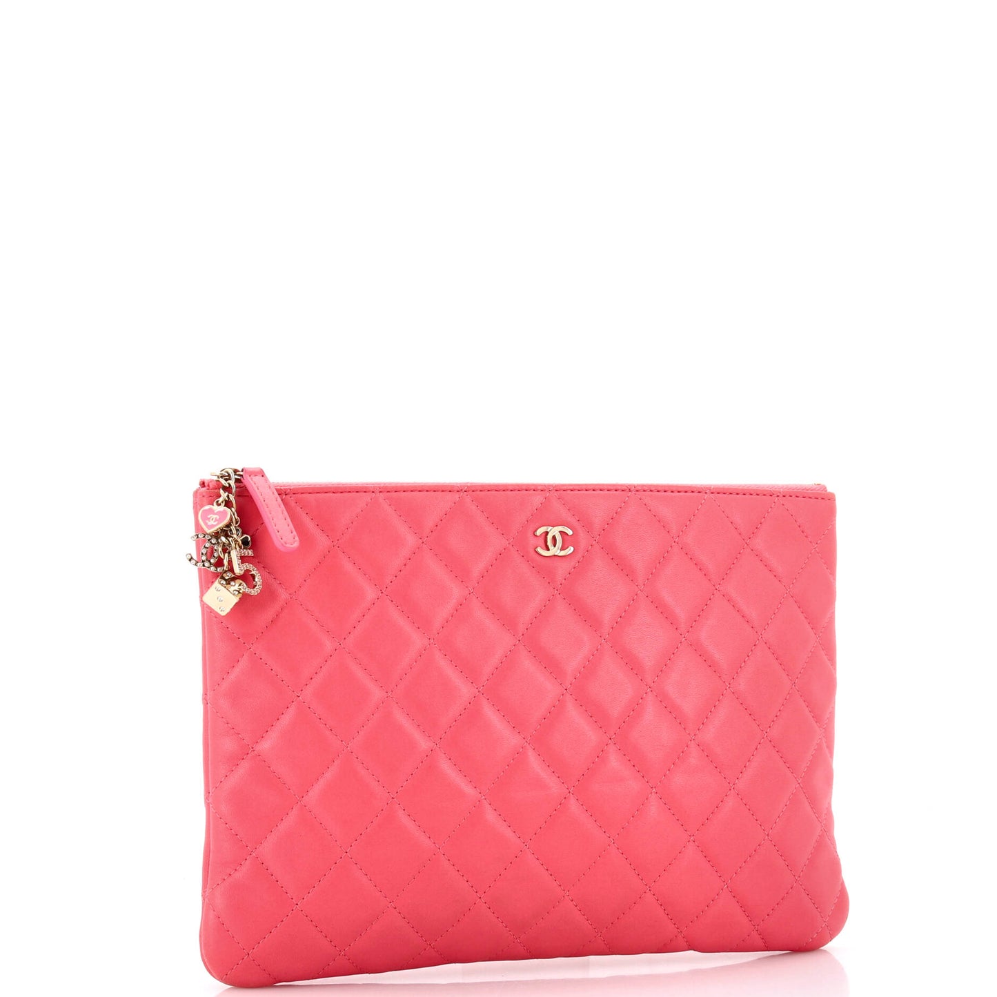 CC Casino O Case Clutch Quilted Lambskin Medium