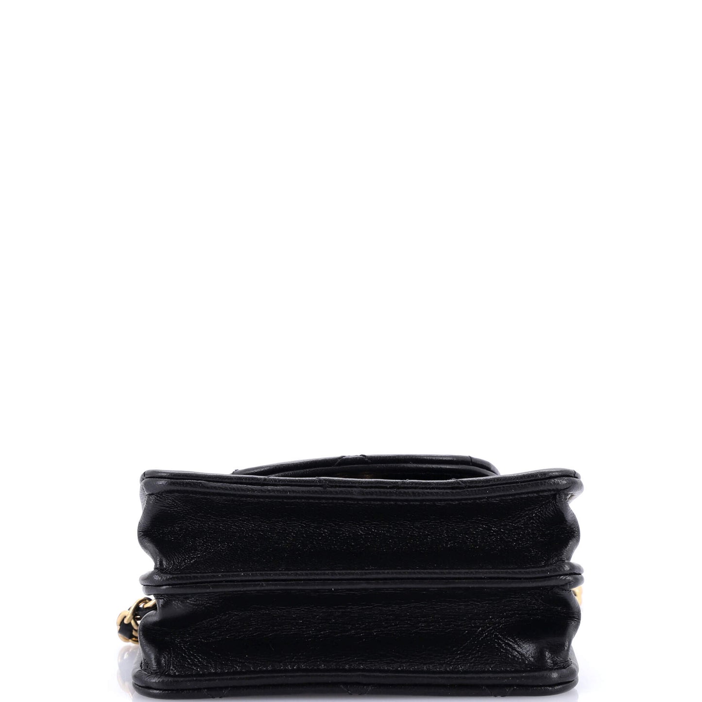 CC Accordion Round Flap Clutch with Chain Quilted Lambskin Mini