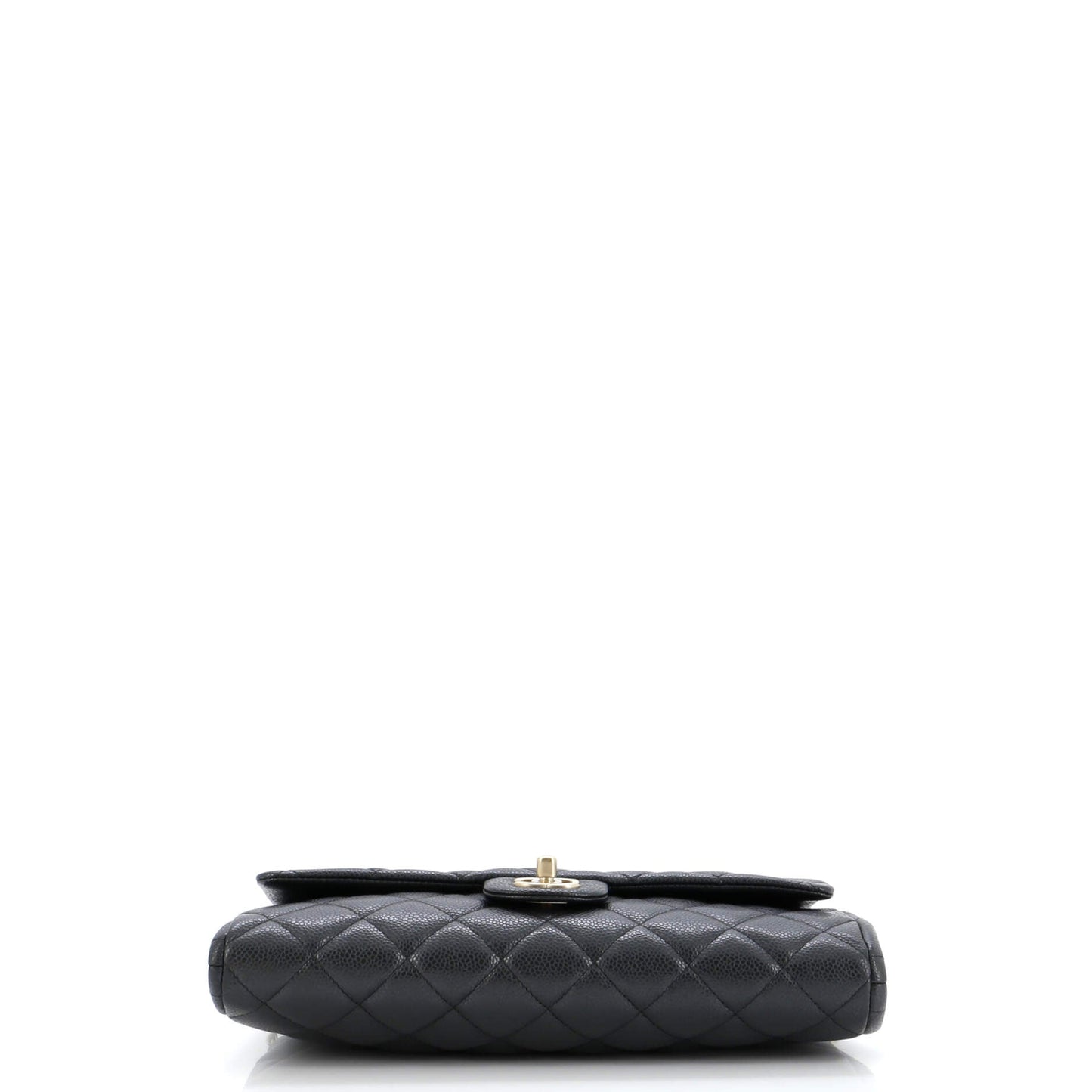 Clutch with Chain Quilted Caviar