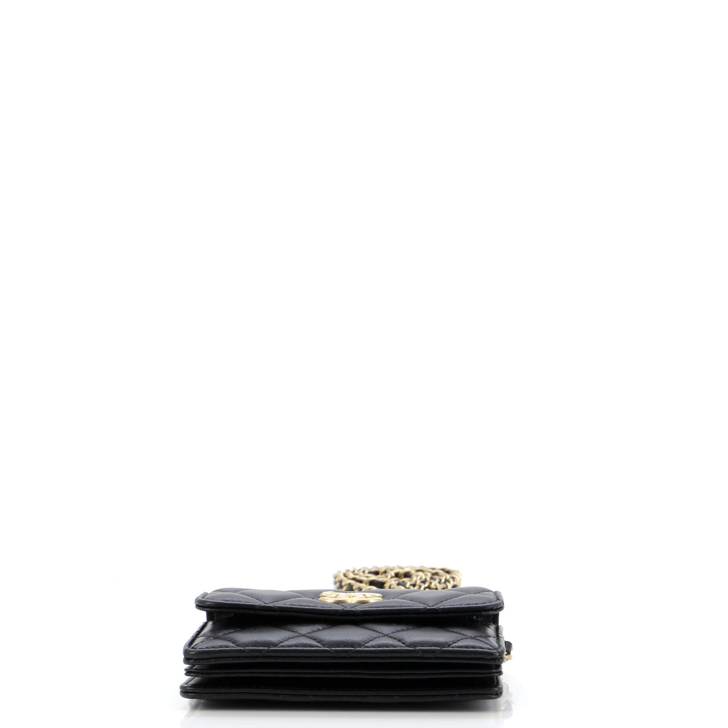 Pearl Crown Clutch with Chain Quilted Lambskin