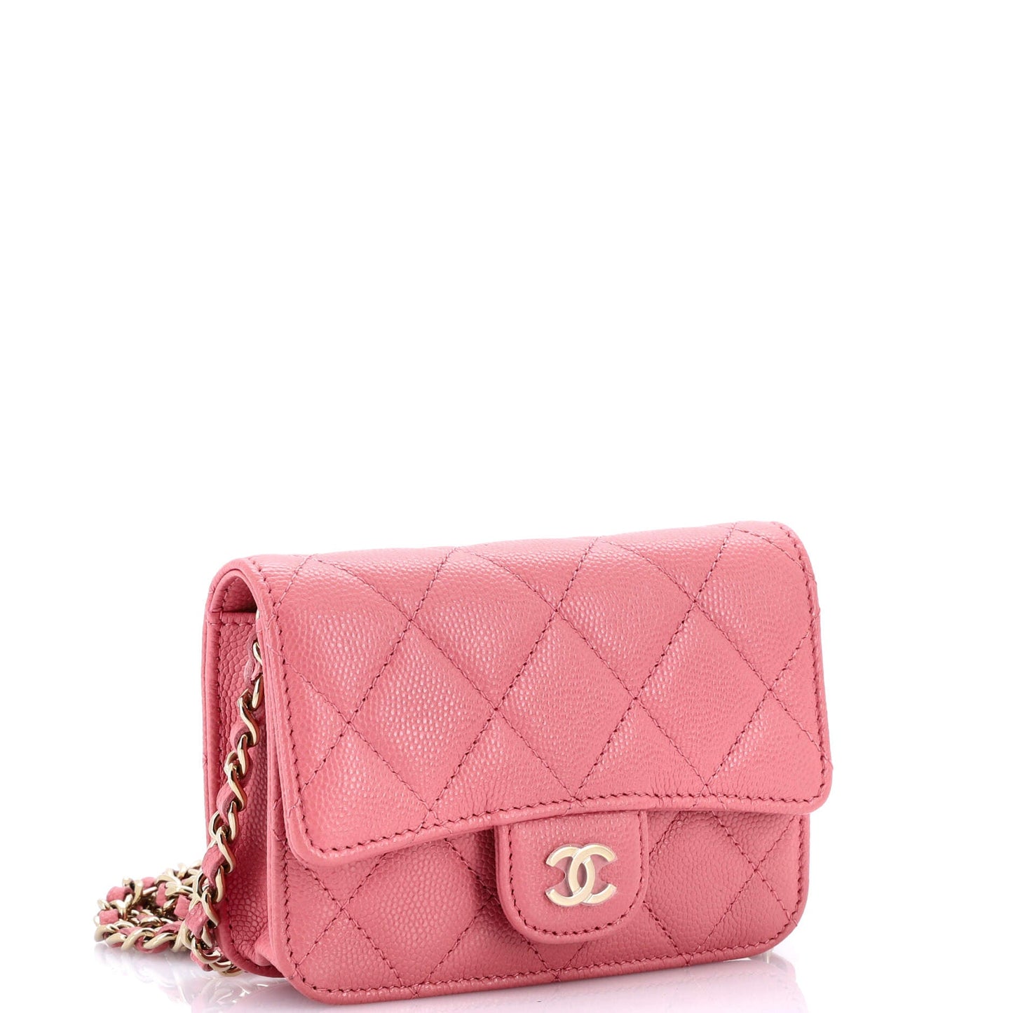 Classic Flap Clutch with Chain Quilted Caviar Small
