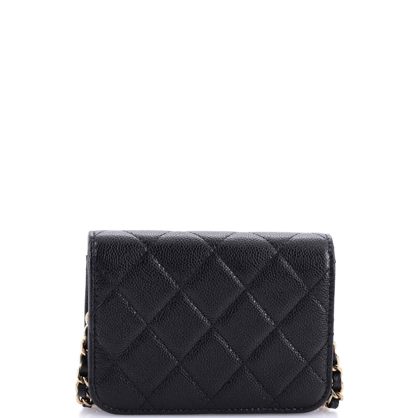 Classic Flap Clutch with Chain Quilted Caviar Small