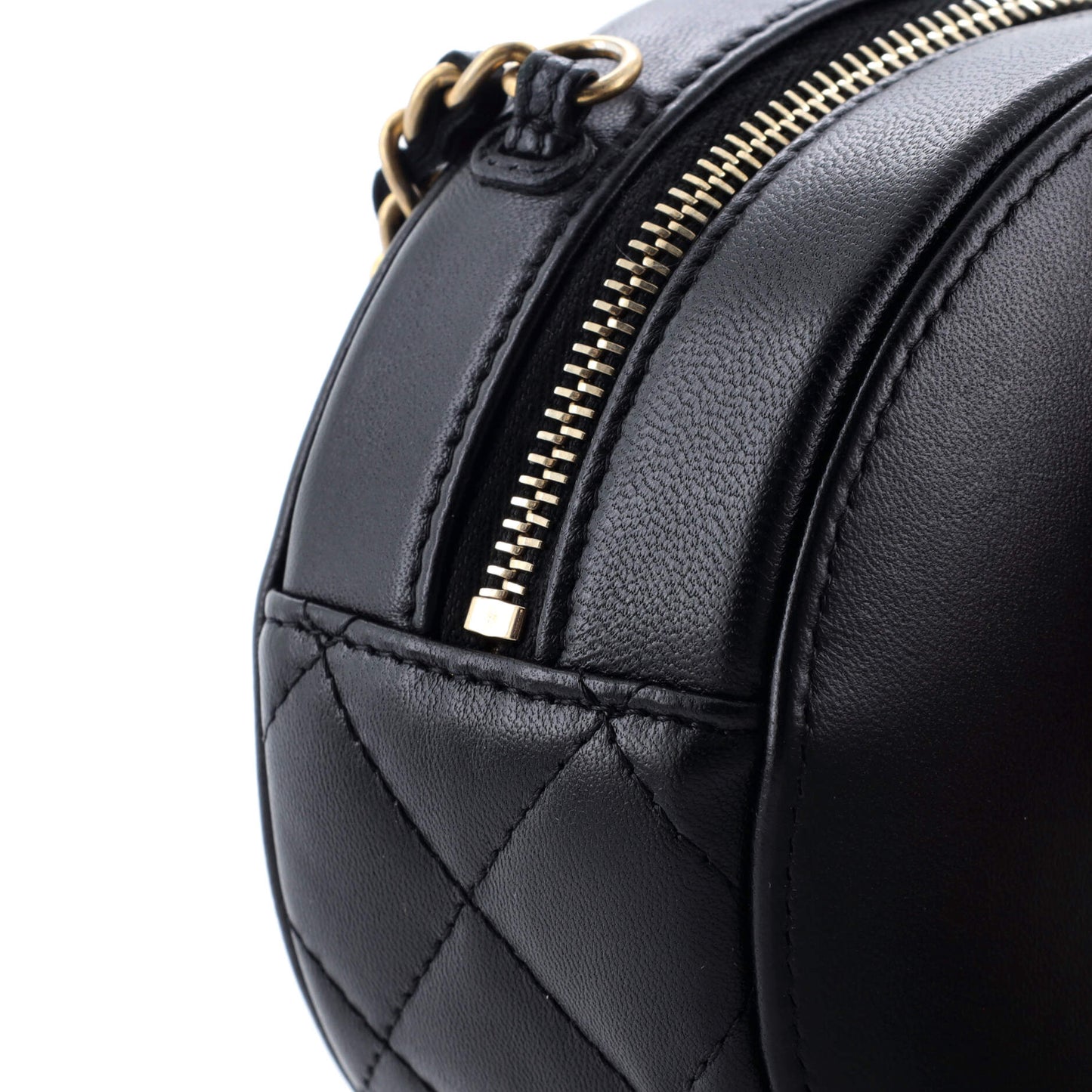 Lucky Charms Round Clutch With Chain Embellished Lambskin