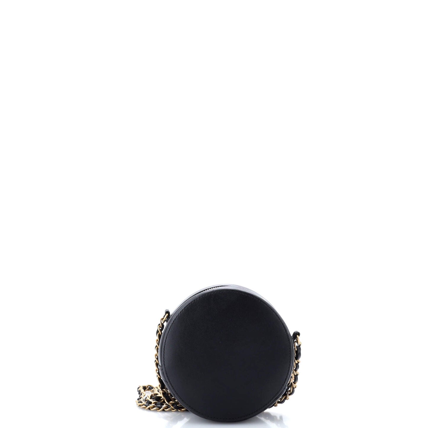 Lucky Charms Round Clutch With Chain Embellished Lambskin