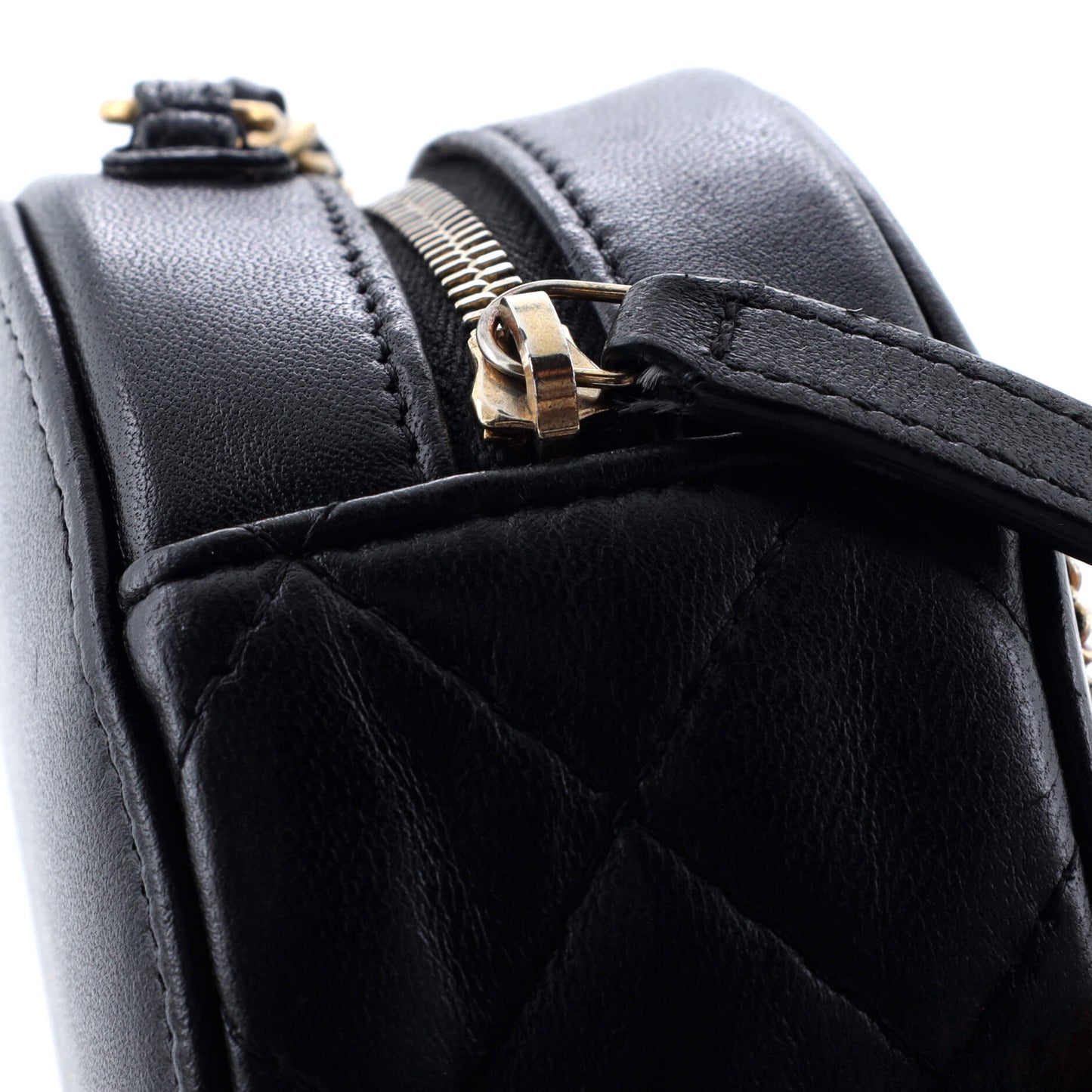 Lucky Charms Round Clutch With Chain Embellished Lambskin