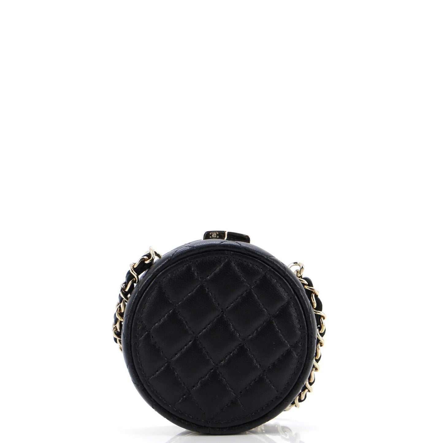 Poker Chip Clutch With Chain Quilted Lambskin with Enamel