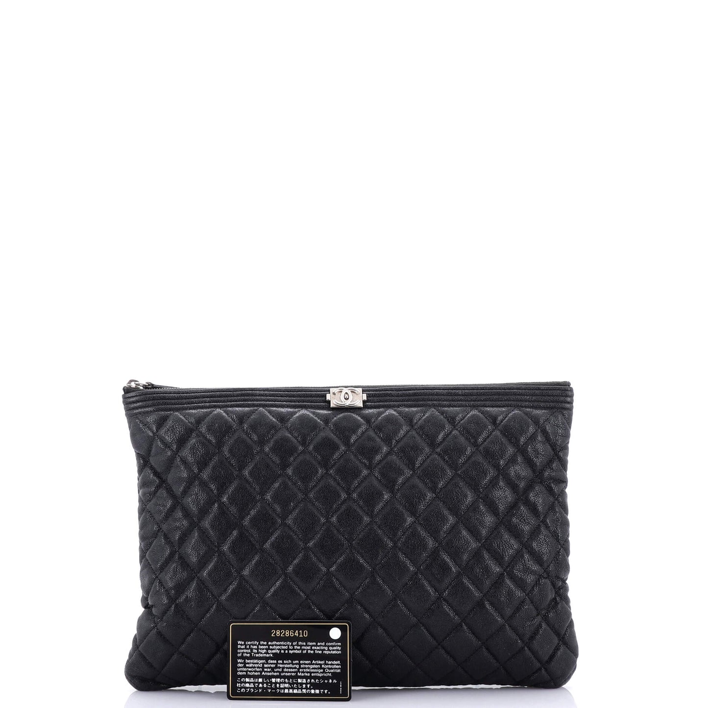 Boy O Case Clutch Quilted Caviar Large