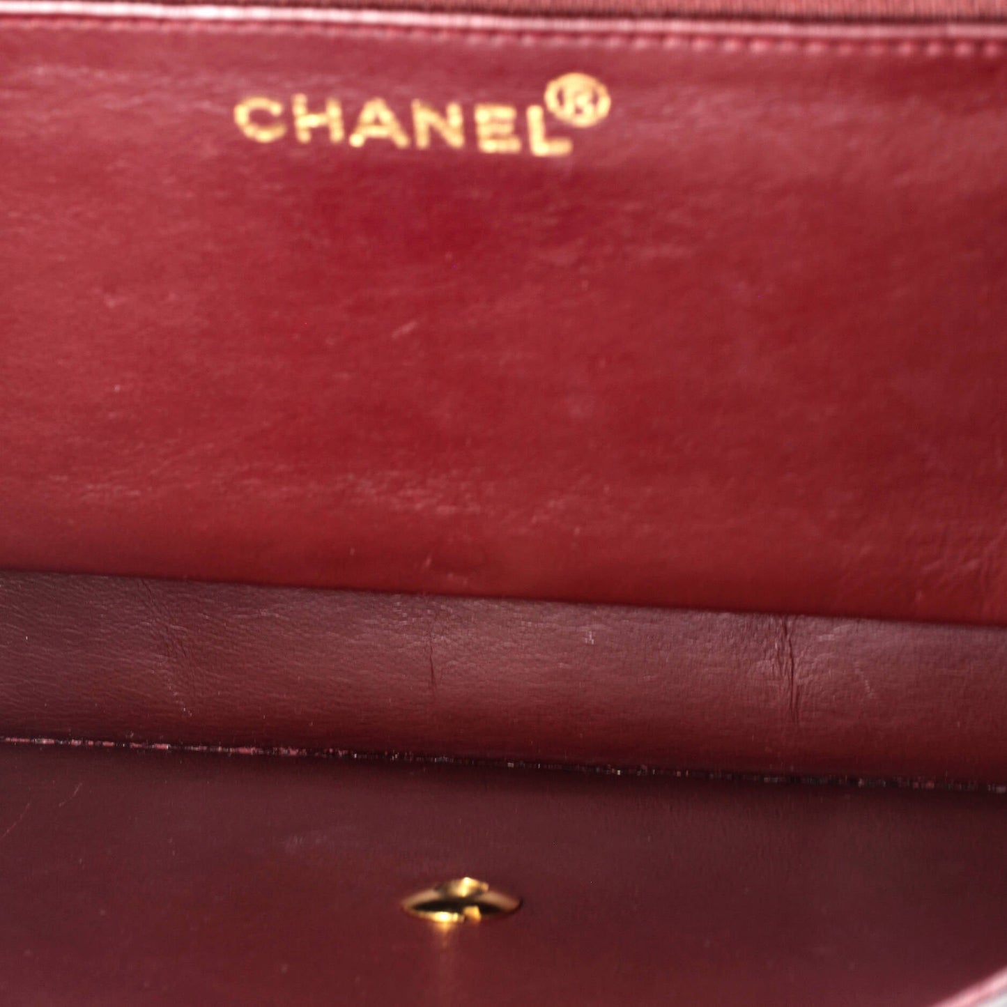 Vintage Clutch with Chain Quilted Leather Medium