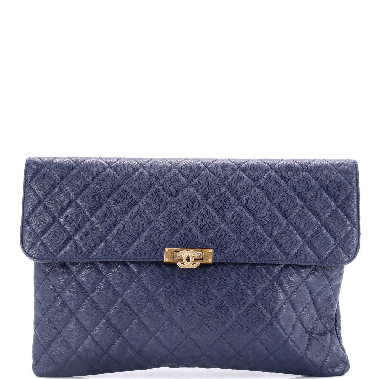 Golden Class O Case Clutch Quilted Caviar Large