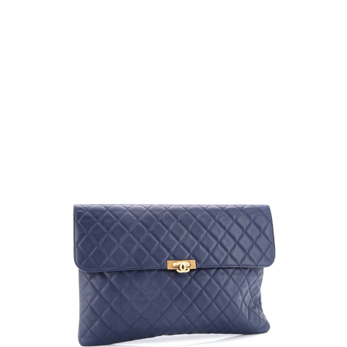 Golden Class O Case Clutch Quilted Caviar Large