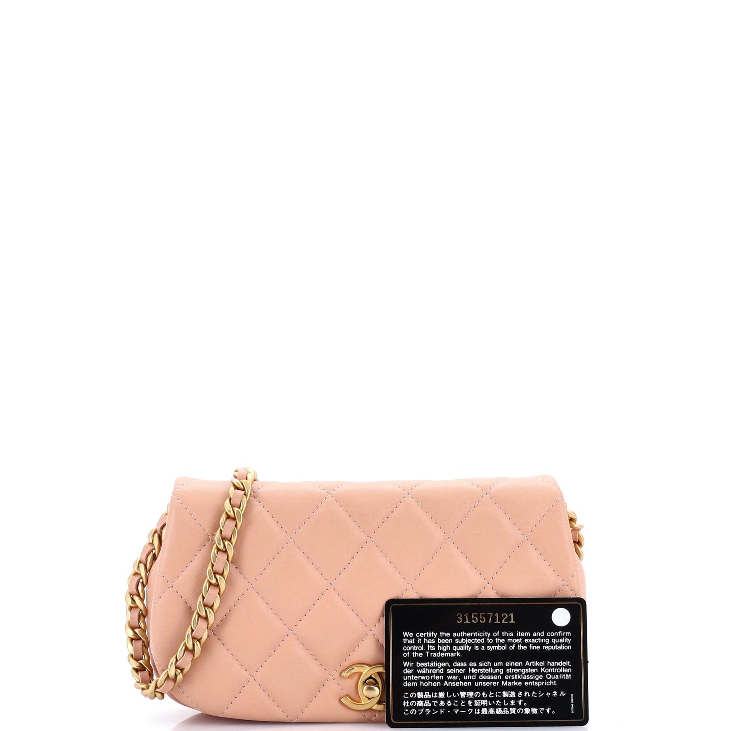 Coco Mail Clutch with Chain Quilted Calfskin
