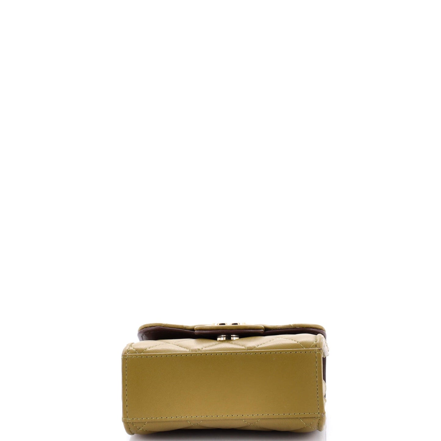 Square Classic Flap Top Handle Clutch with Chain Quilted Lambskin