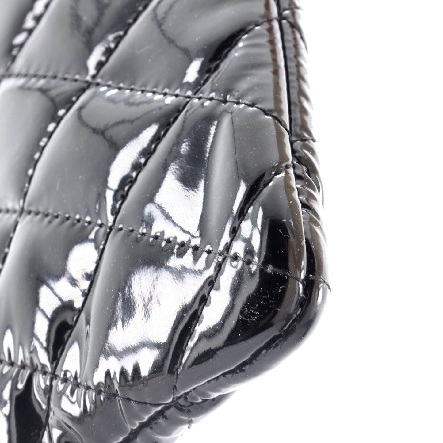 Valentine Hearts O Case Clutch Quilted Patent Large