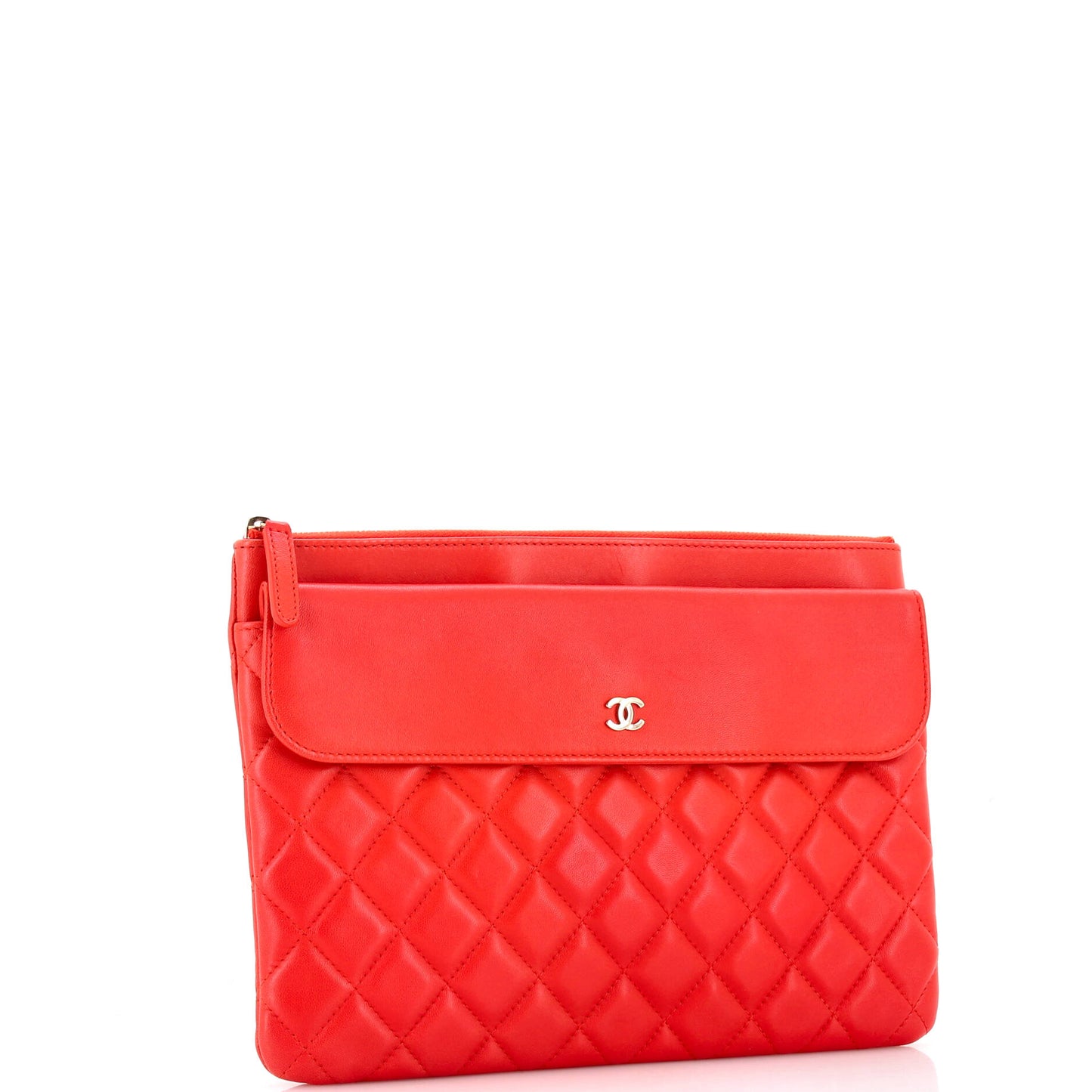 O Case Flap Clutch Quilted Lambskin Medium