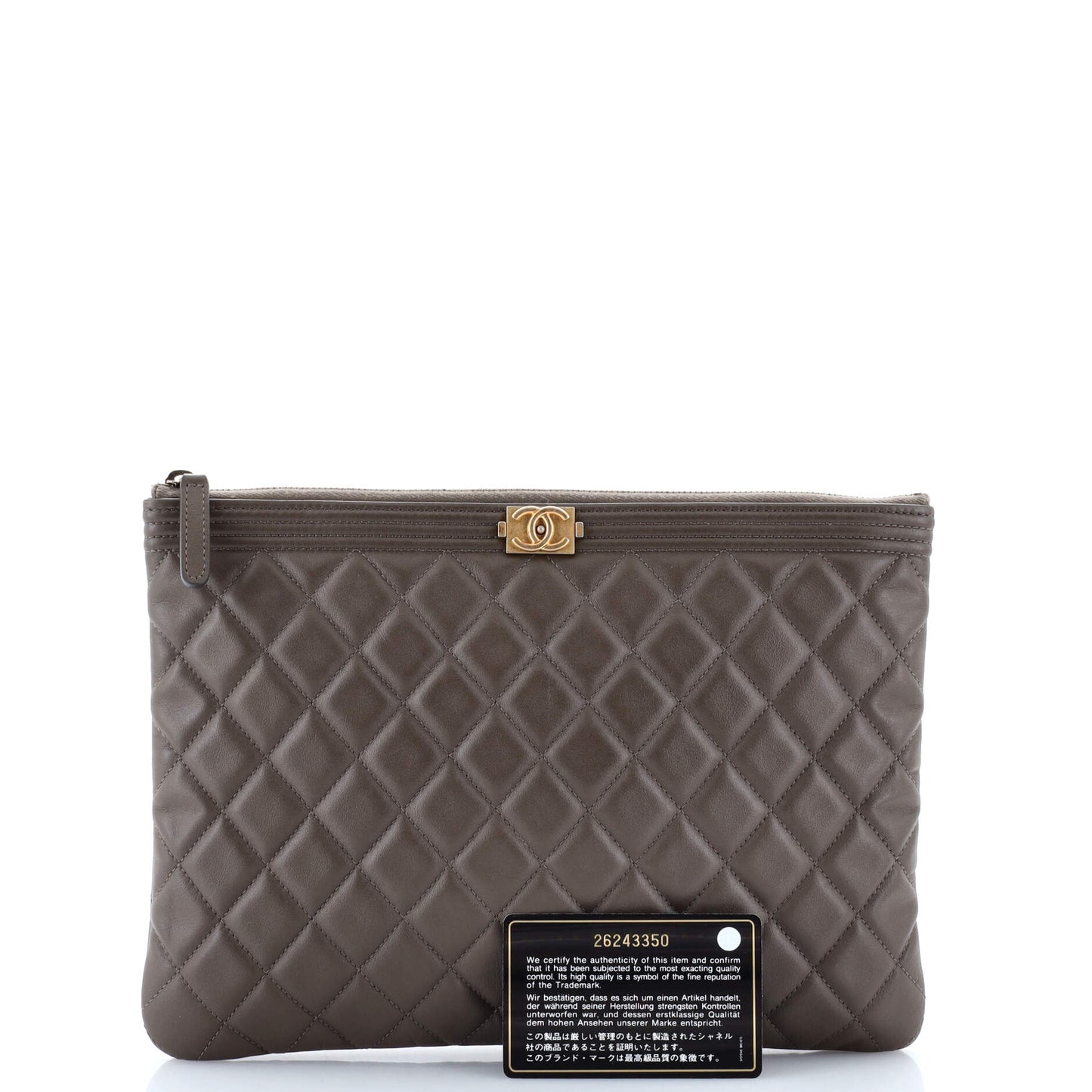 Boy O Case Clutch Quilted Lambskin Medium