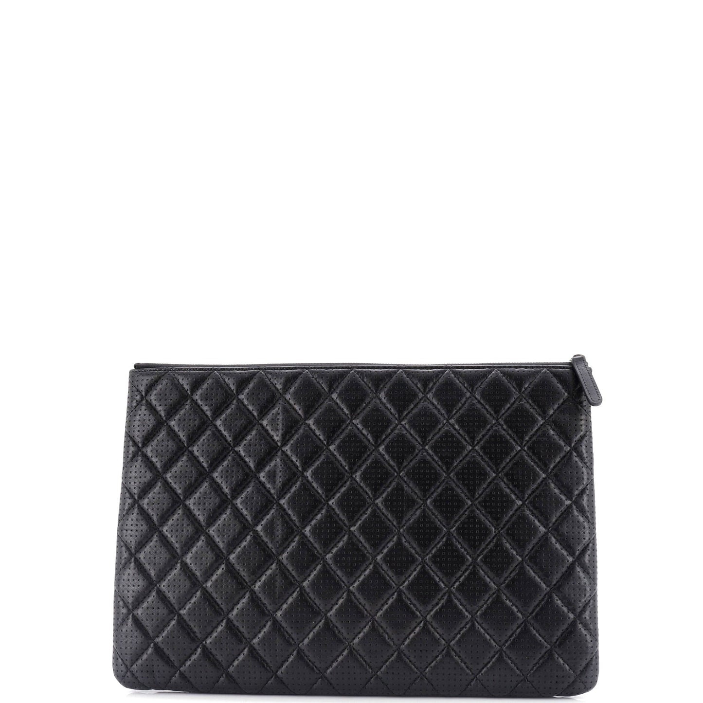 O Case Clutch Quilted Perforated Lambskin Large