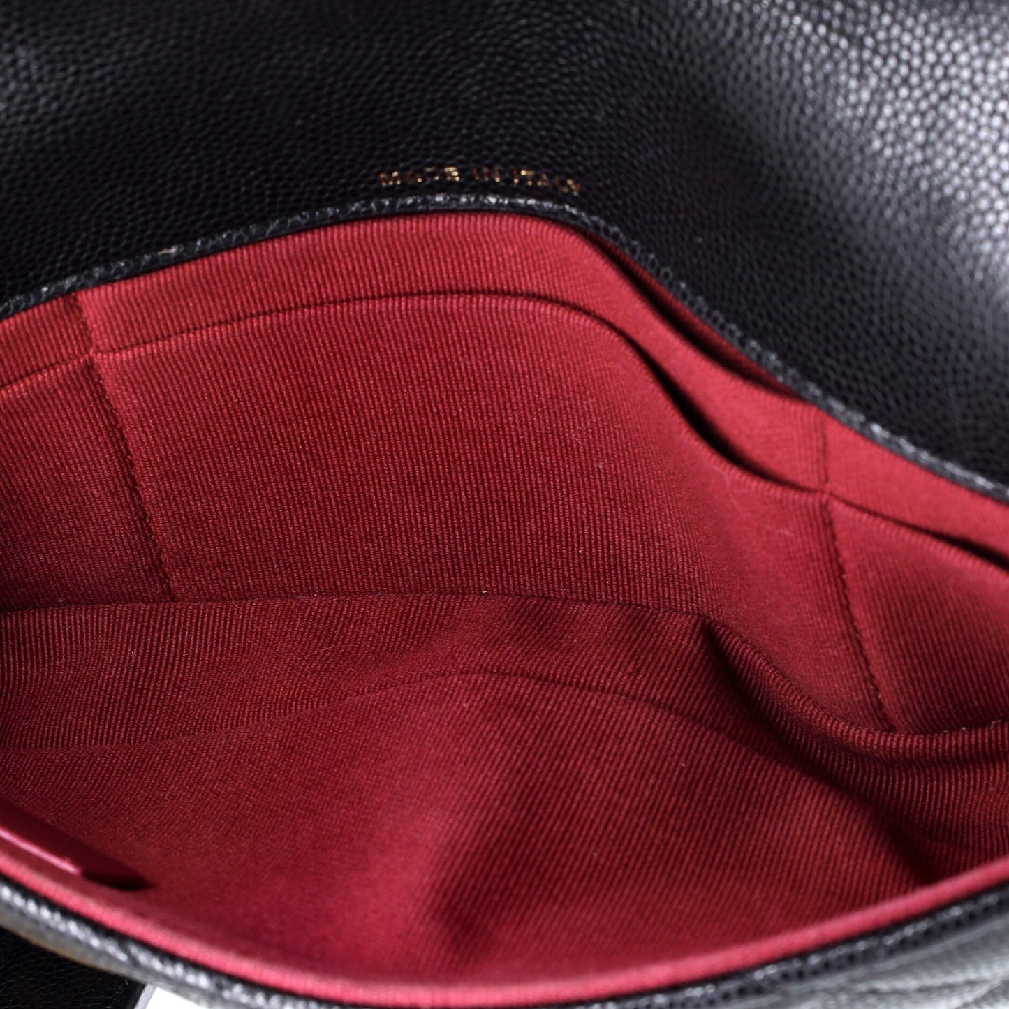 Twist Your Buttons Flap Clutch with Chain Quilted Caviar