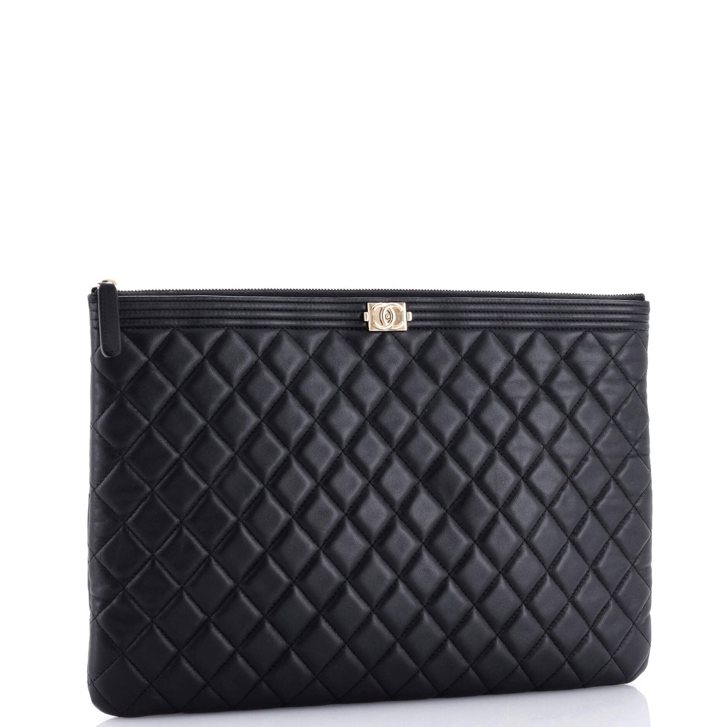 Boy O Case Clutch Quilted Lambskin Large