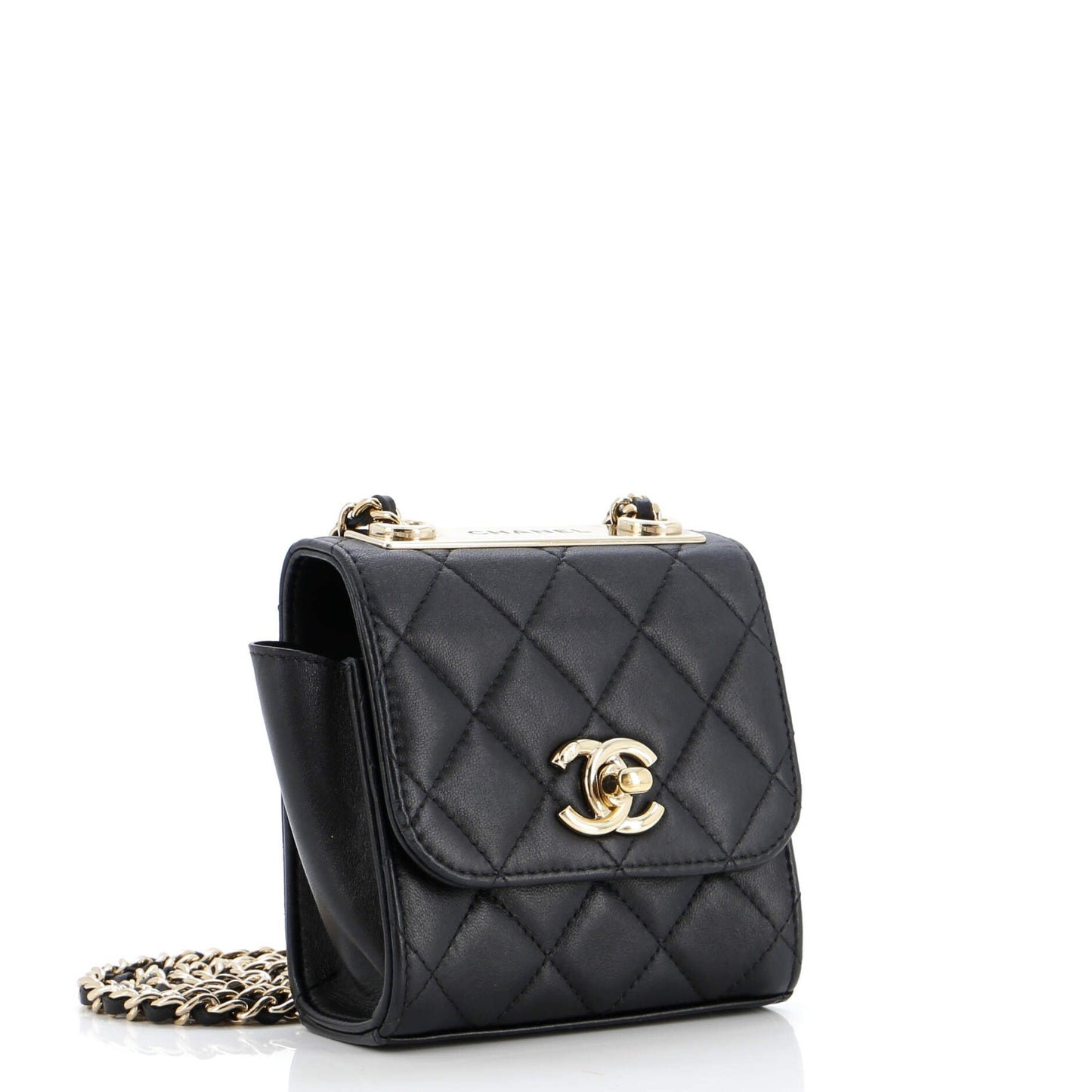 Trendy CC Clutch with Chain Quilted Lambskin Small
