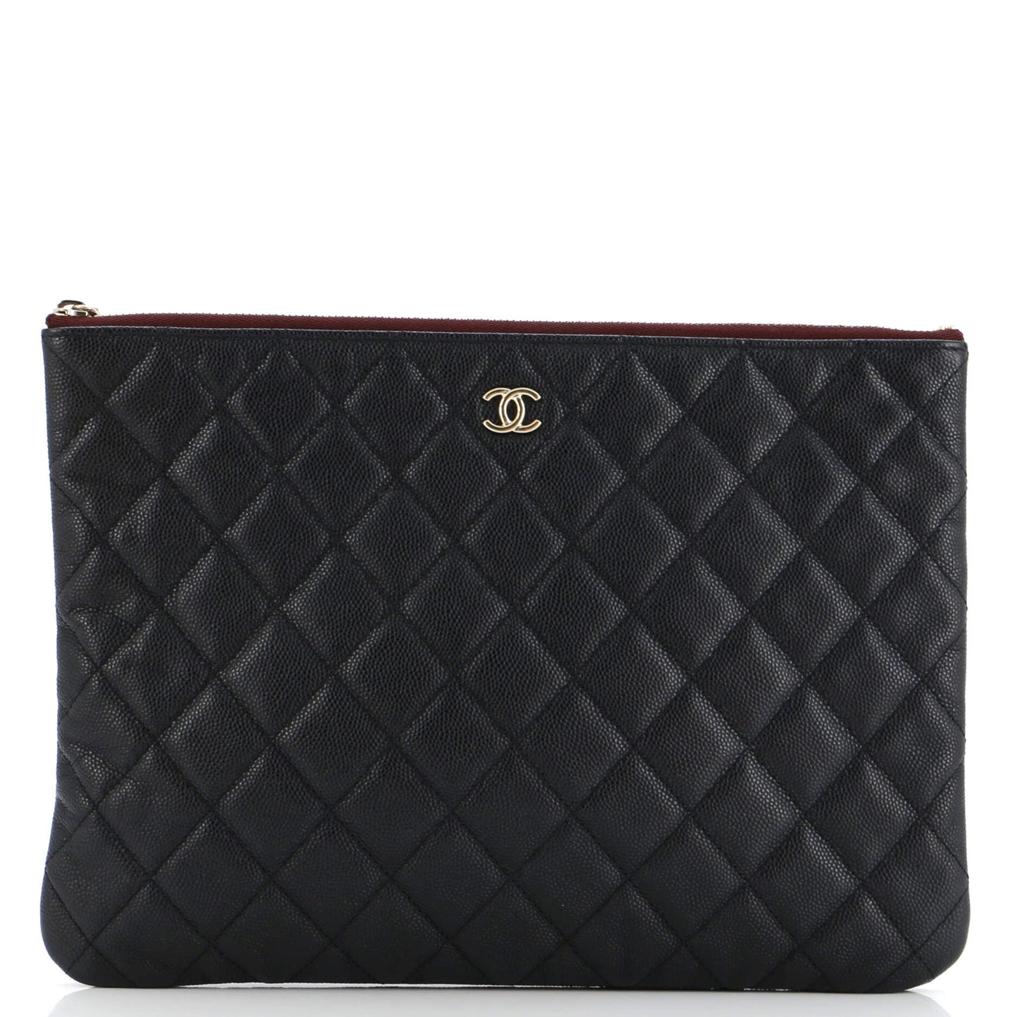 O Case Clutch Quilted Caviar Medium