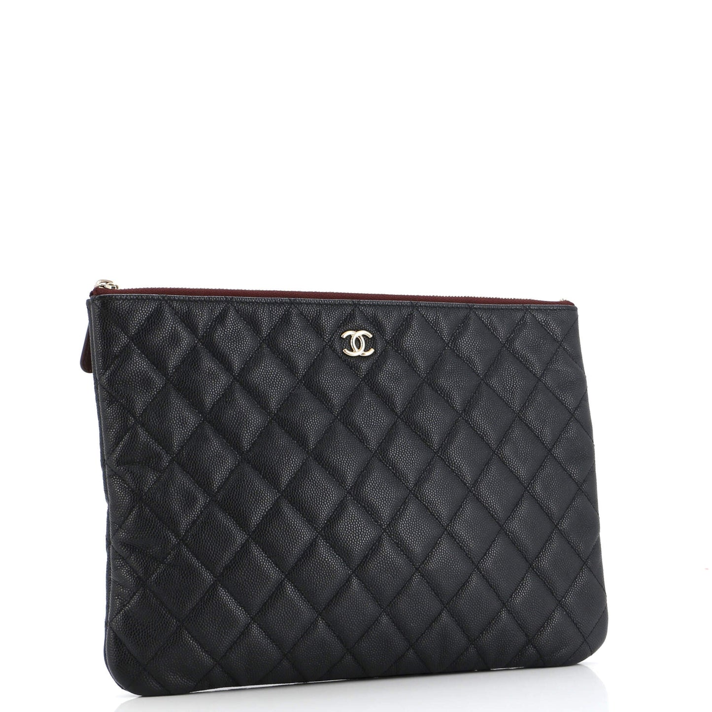 O Case Clutch Quilted Caviar Medium