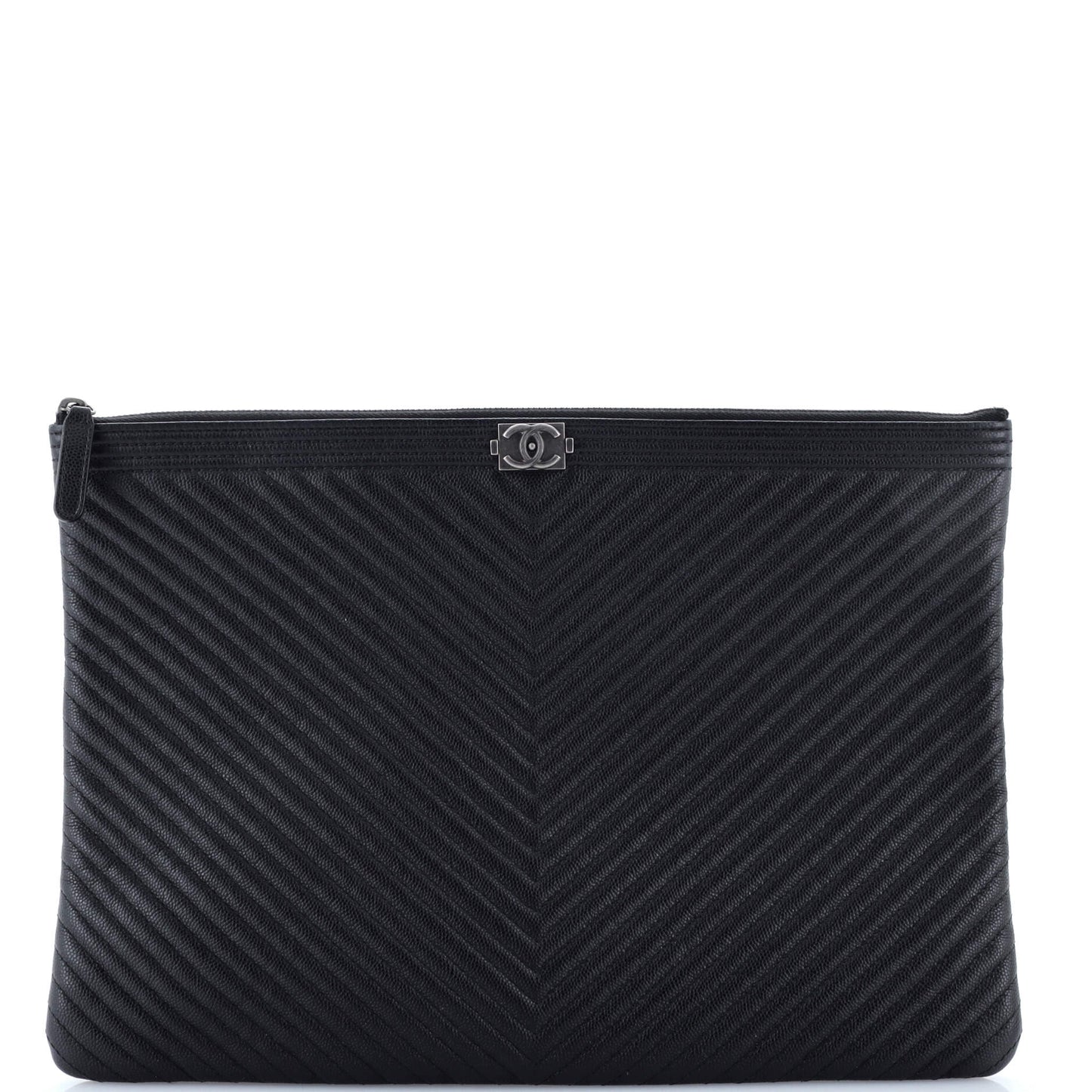 Boy O Case Clutch Chevron Lambskin Large