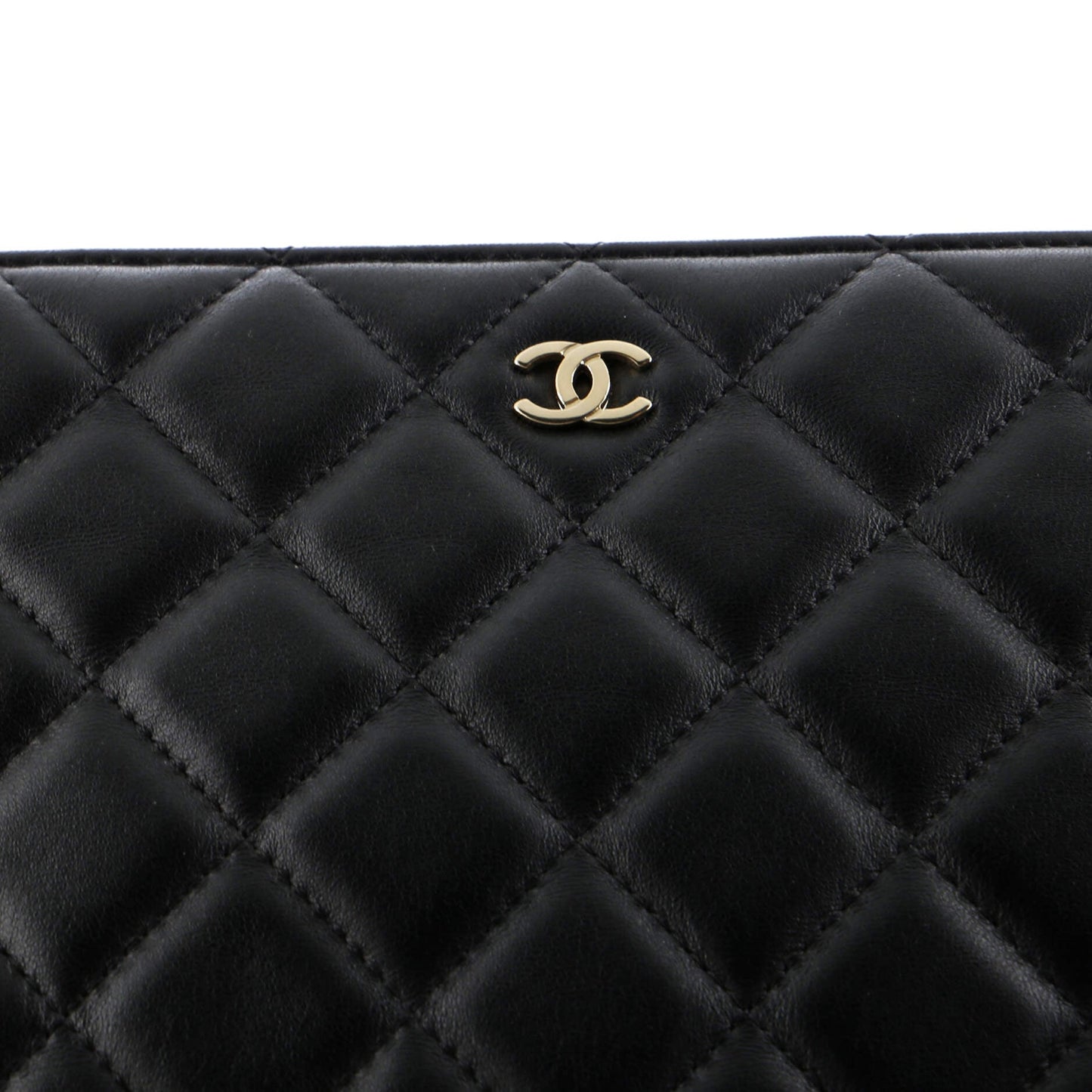 CC Casino O Case Clutch Quilted Lambskin Medium