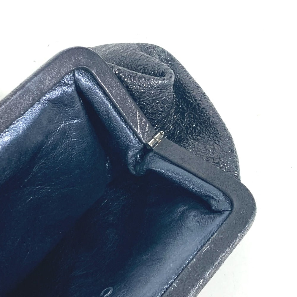 CHANEL Clutch bag leather Dark Navy type Rhinestone Purse Purse Women Used