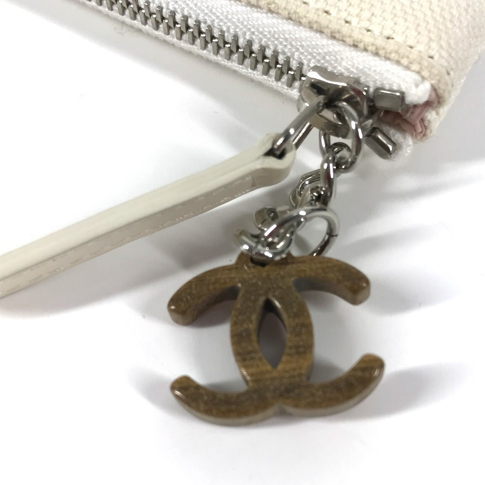 CHANEL Clutch bag canvas white COCO Coco logo