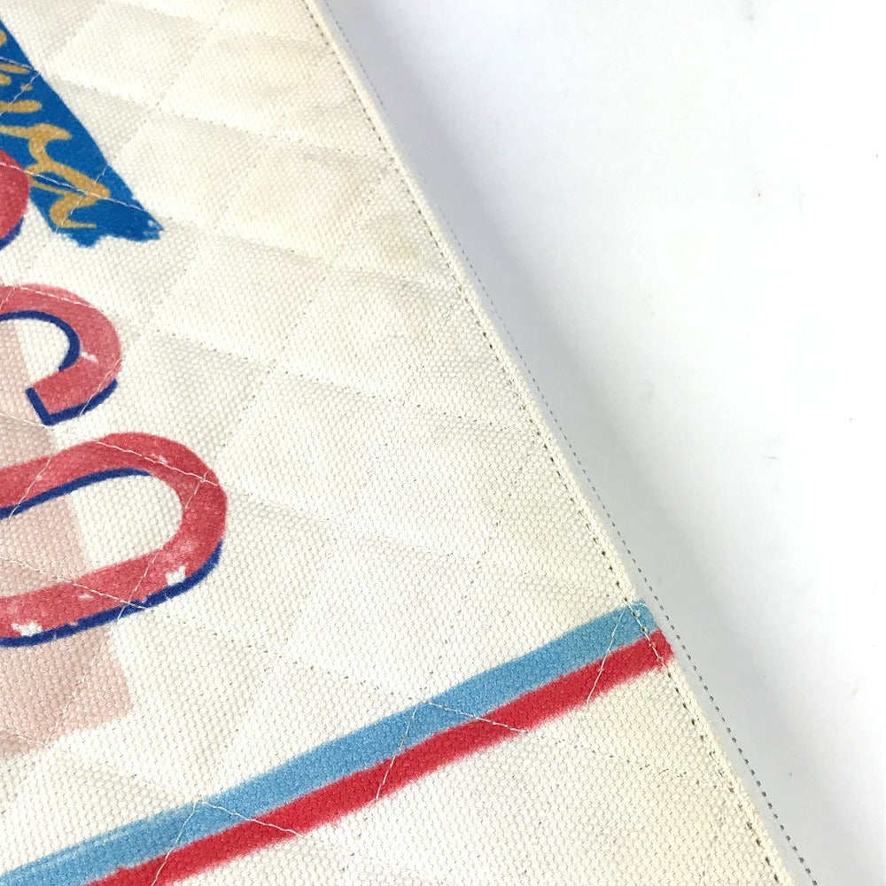 CHANEL Clutch bag canvas white COCO Coco logo