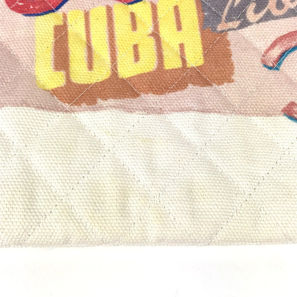 CHANEL Clutch bag canvas white COCO Coco logo
