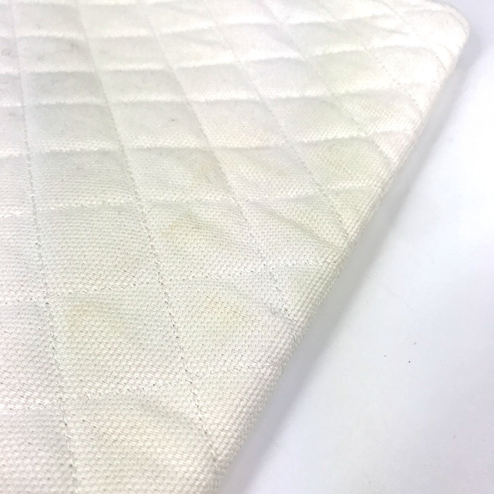CHANEL Clutch bag canvas white COCO Coco logo