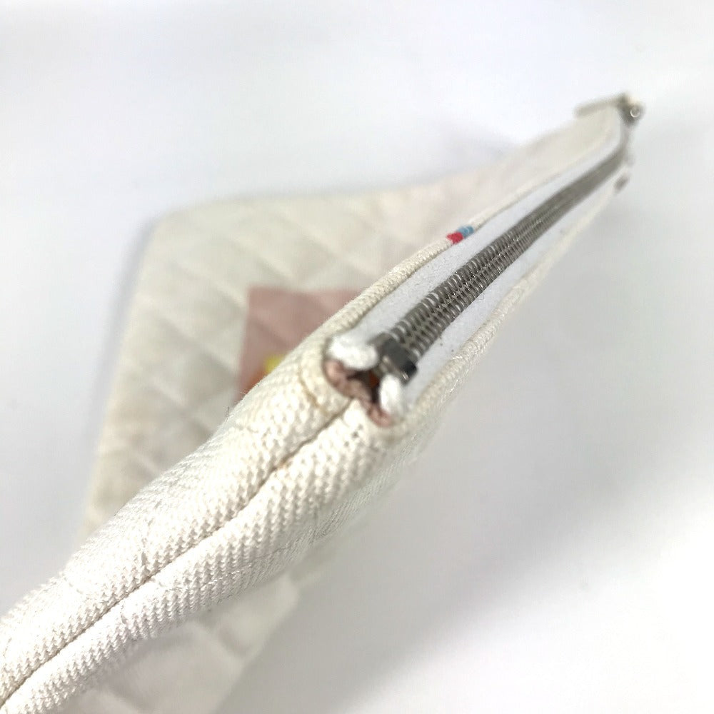 CHANEL Clutch bag canvas white COCO Coco logo
