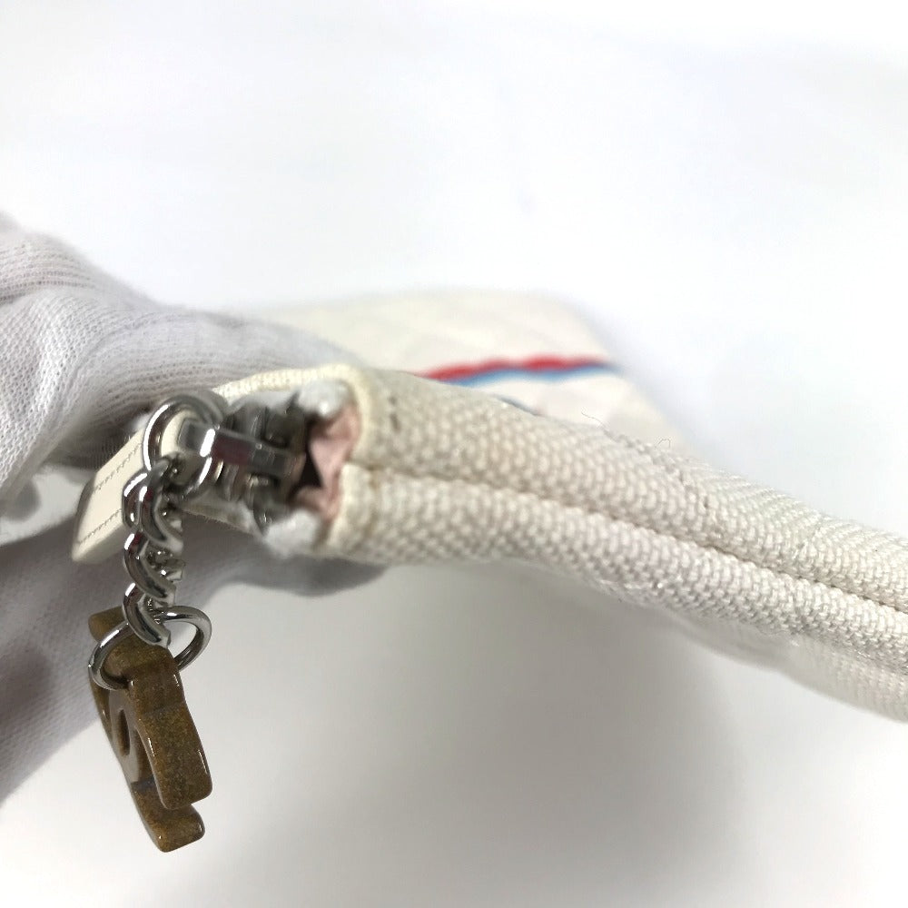 CHANEL Clutch bag canvas white COCO Coco logo