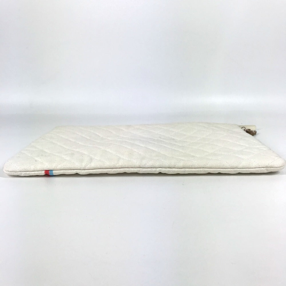 CHANEL Clutch bag canvas white COCO Coco logo