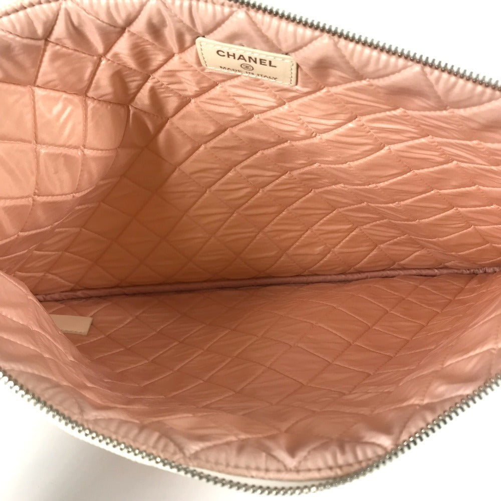 CHANEL Clutch bag canvas white COCO Coco logo