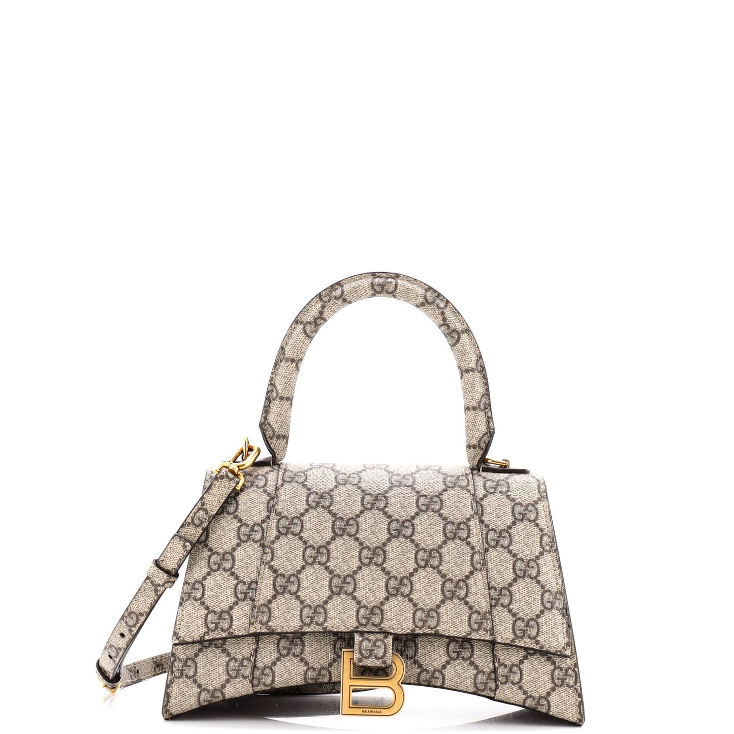 x Balenciaga The Hacker Project Hourglass Top Handle Bag GG Coated Canvas Small