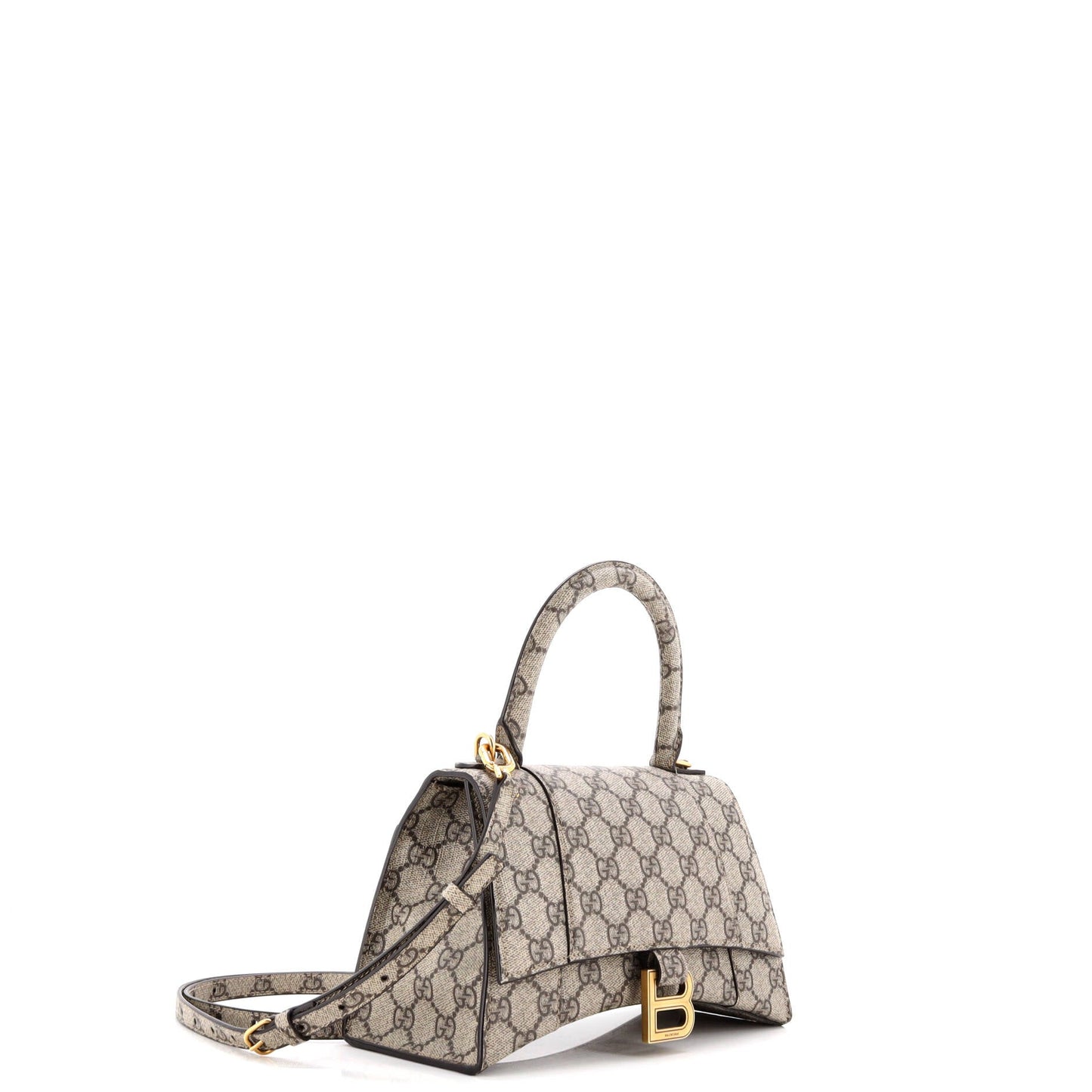 x Balenciaga The Hacker Project Hourglass Top Handle Bag GG Coated Canvas Small