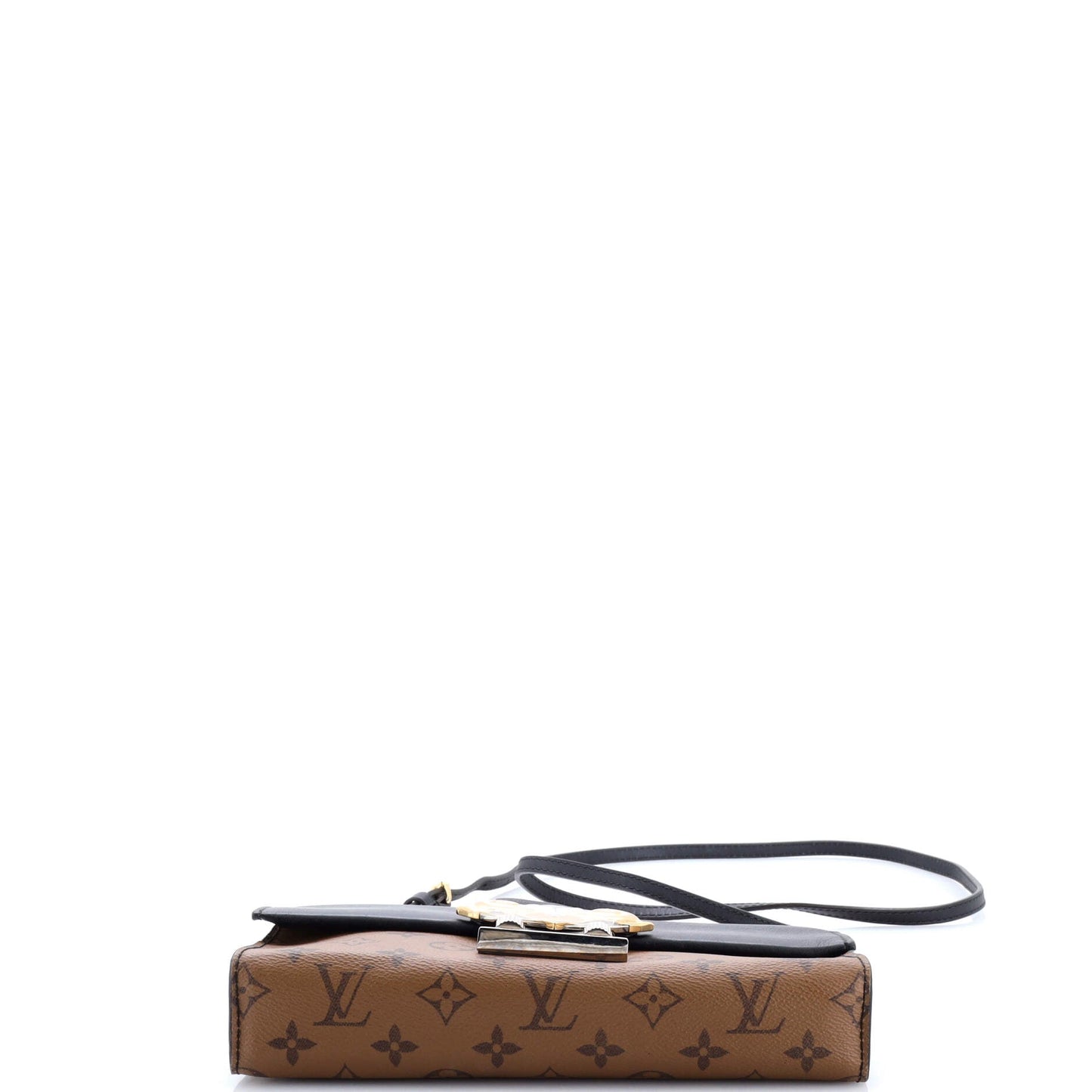 Column Clutch Reverse Monogram Canvas with Calfskin