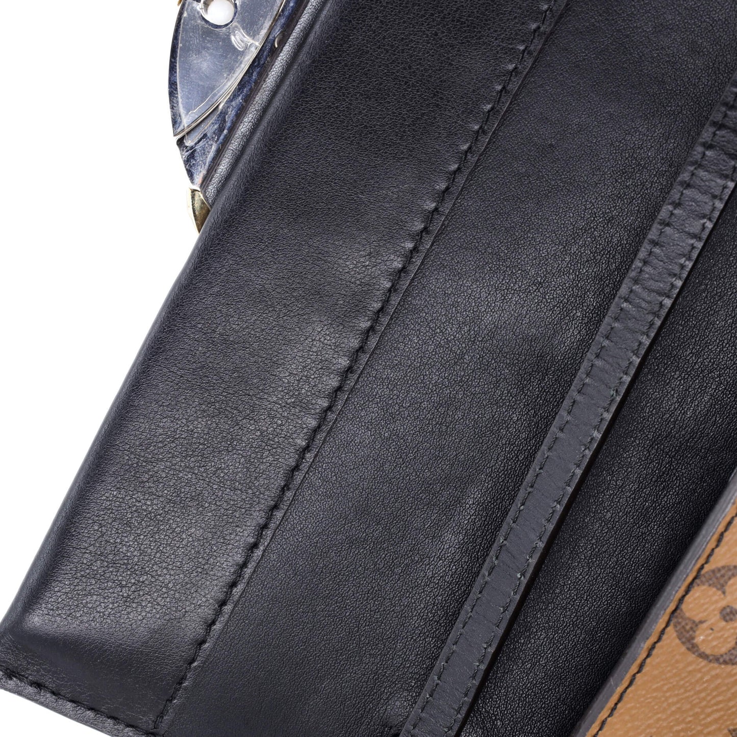 Column Clutch Reverse Monogram Canvas with Calfskin