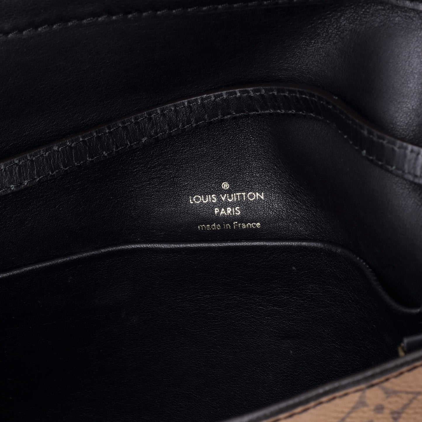 Column Clutch Reverse Monogram Canvas with Calfskin