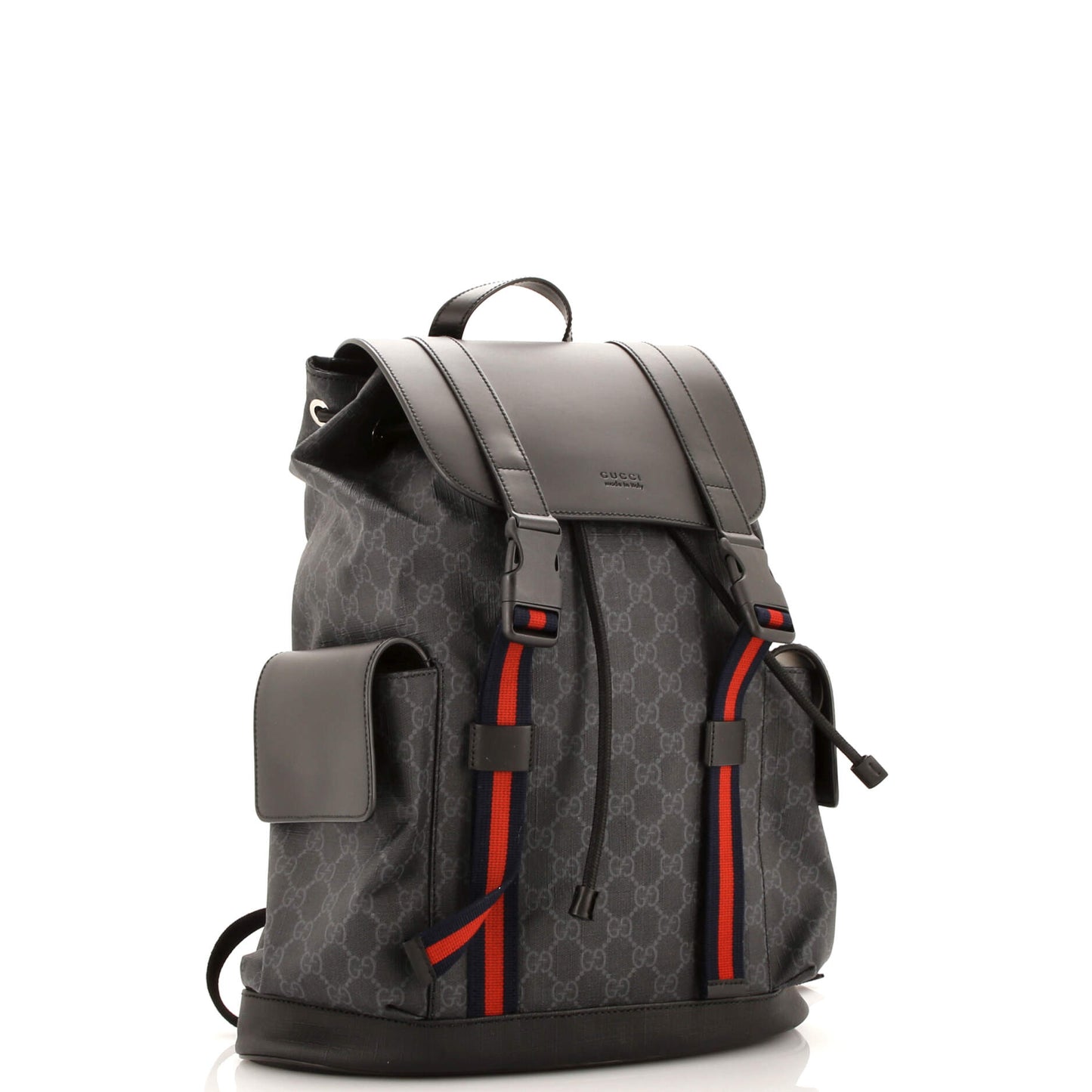 Double Pocket Buckle Backpack GG Coated Canvas Large
