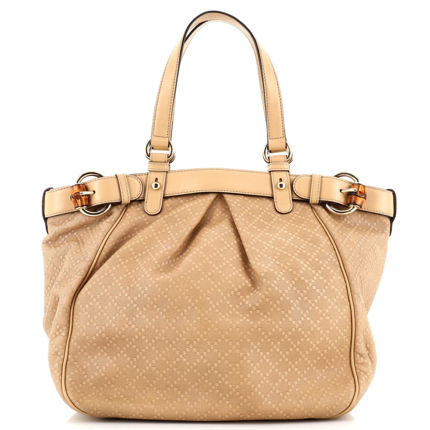 Belted Bamboo Tote Diamante Canvas with Leather Medium