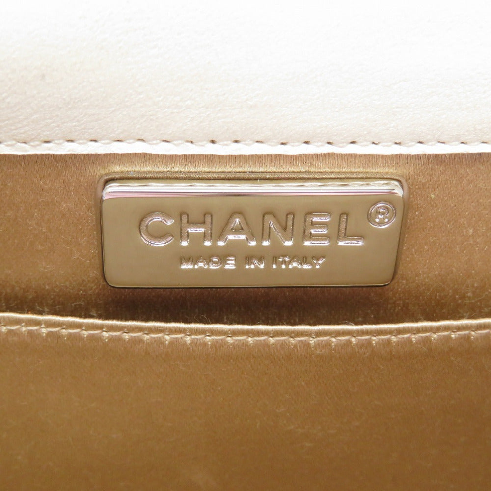 CHANEL Clutch bag Swarovski, Leather Silver rhinestone clutch bag Women Used