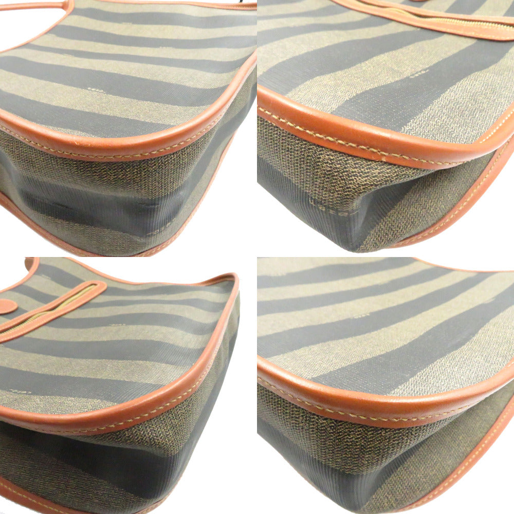 FENDI Handbag PVC Brown Pekan Women Used