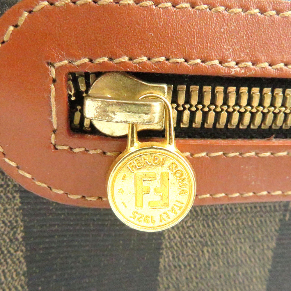 FENDI Handbag PVC Brown Pekan Women Used
